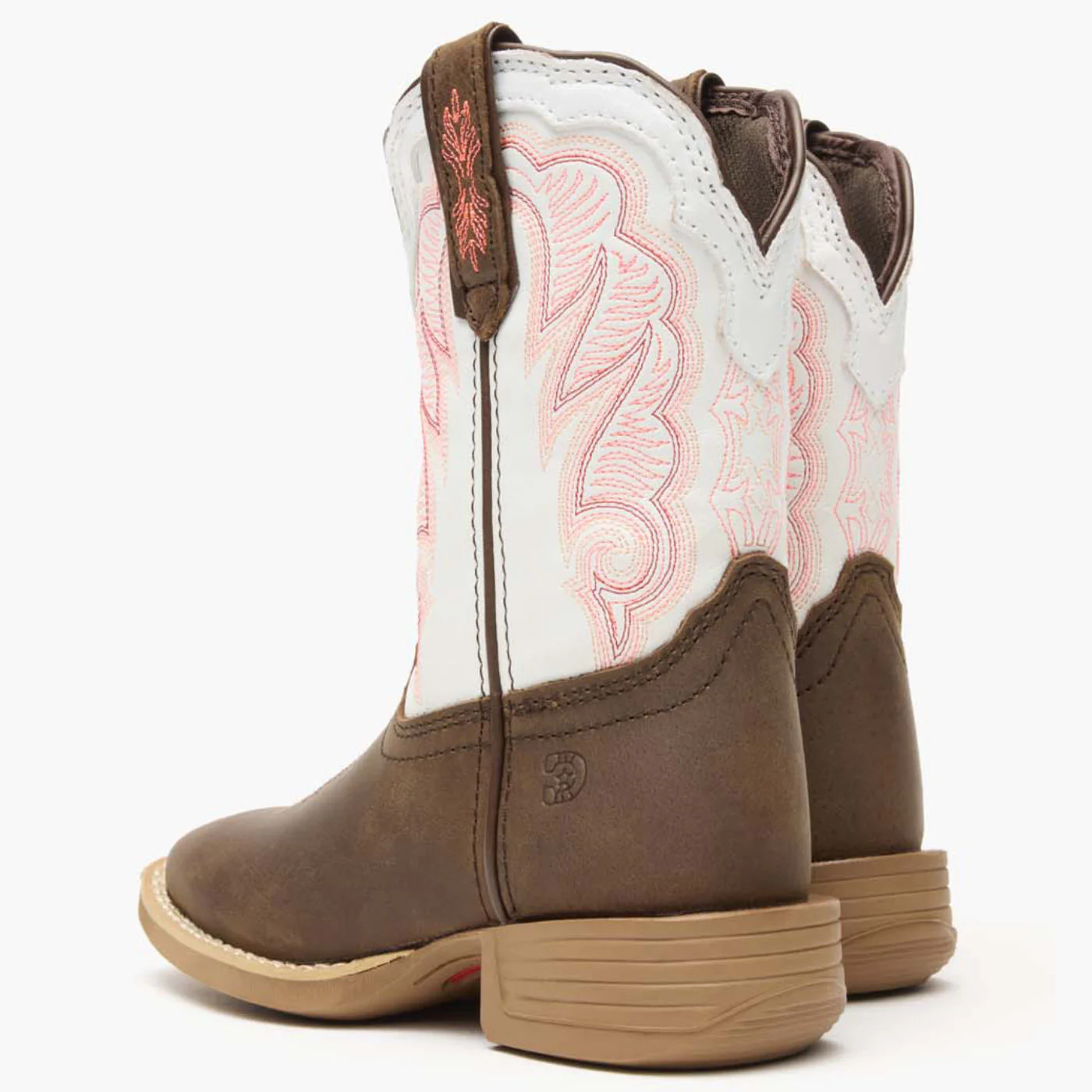 Durango® Lil' Rebel Pro™ Little Kid's Trail Brown and White Western Boot - Image 4