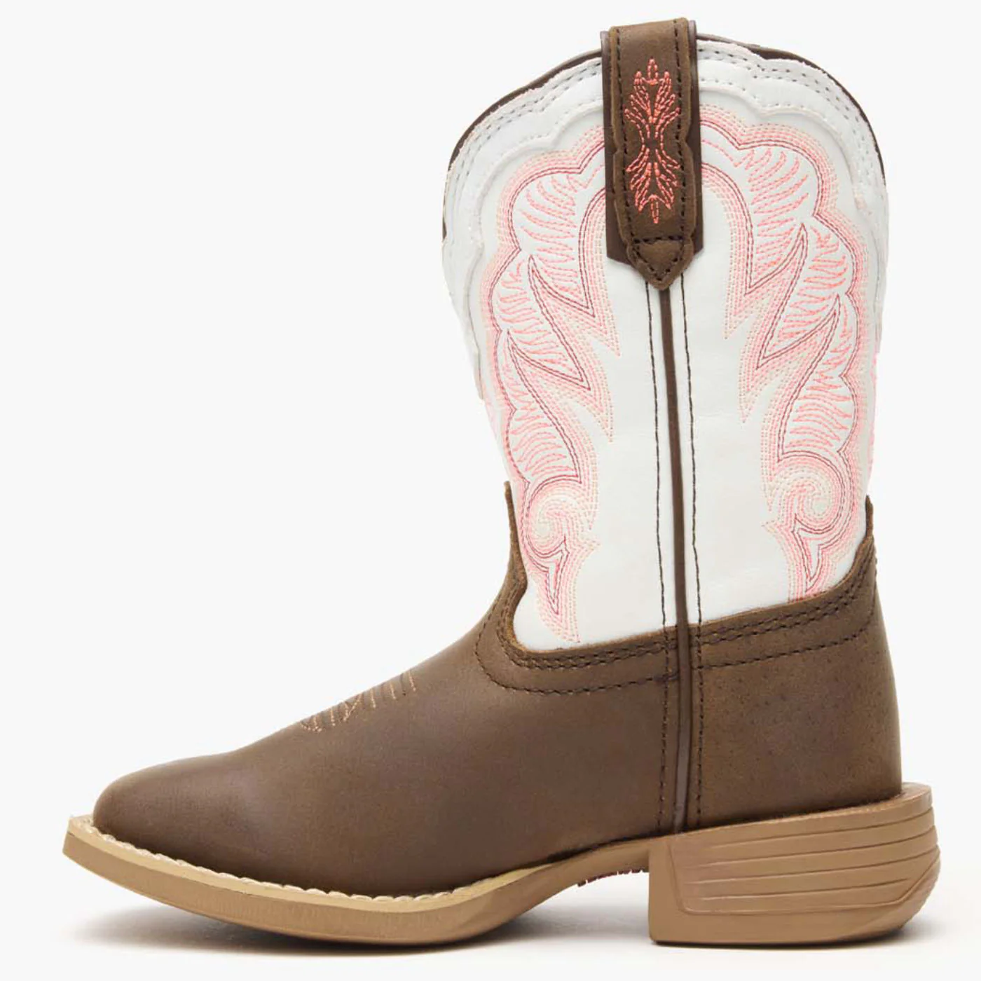 Durango® Lil' Rebel Pro™ Little Kid's Trail Brown and White Western Boot - Image 5
