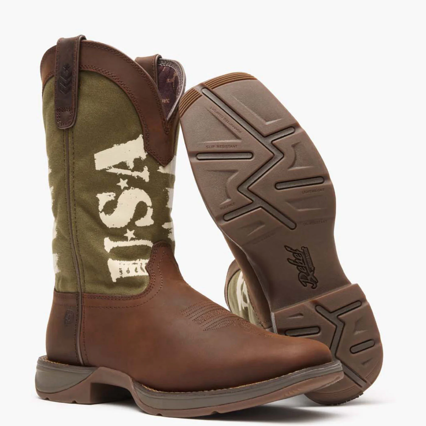 Rebel by Durango® Army Green USA Print Western Boot - Image 4