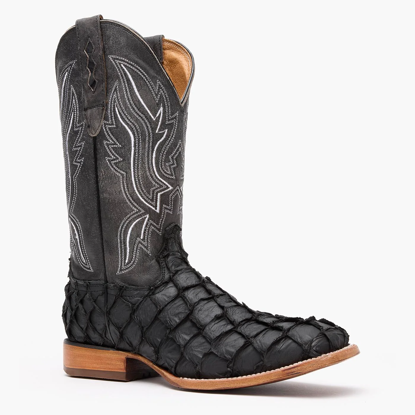 Durango® Premium Exotics™ Matte Black Pirarucu Western Boot