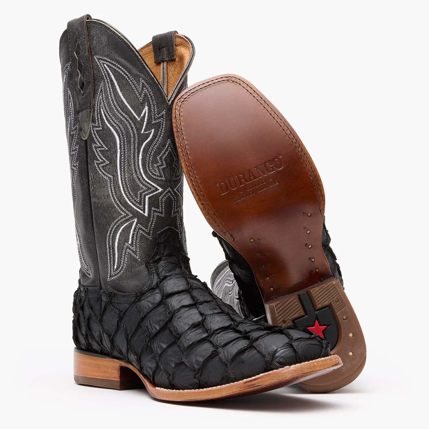 Durango® Premium Exotics™ Matte Black Pirarucu Western Boot - Image 2