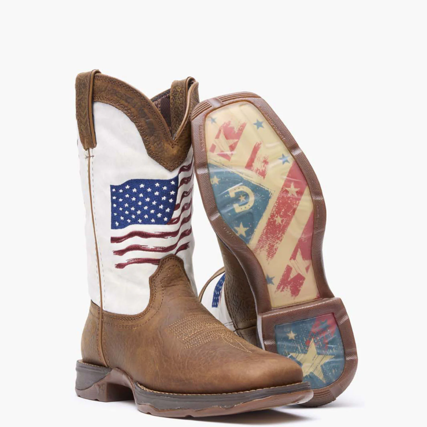 Lady Rebel by Durango® Women's Distressed Flag Embroidery Western Boot - Image 2