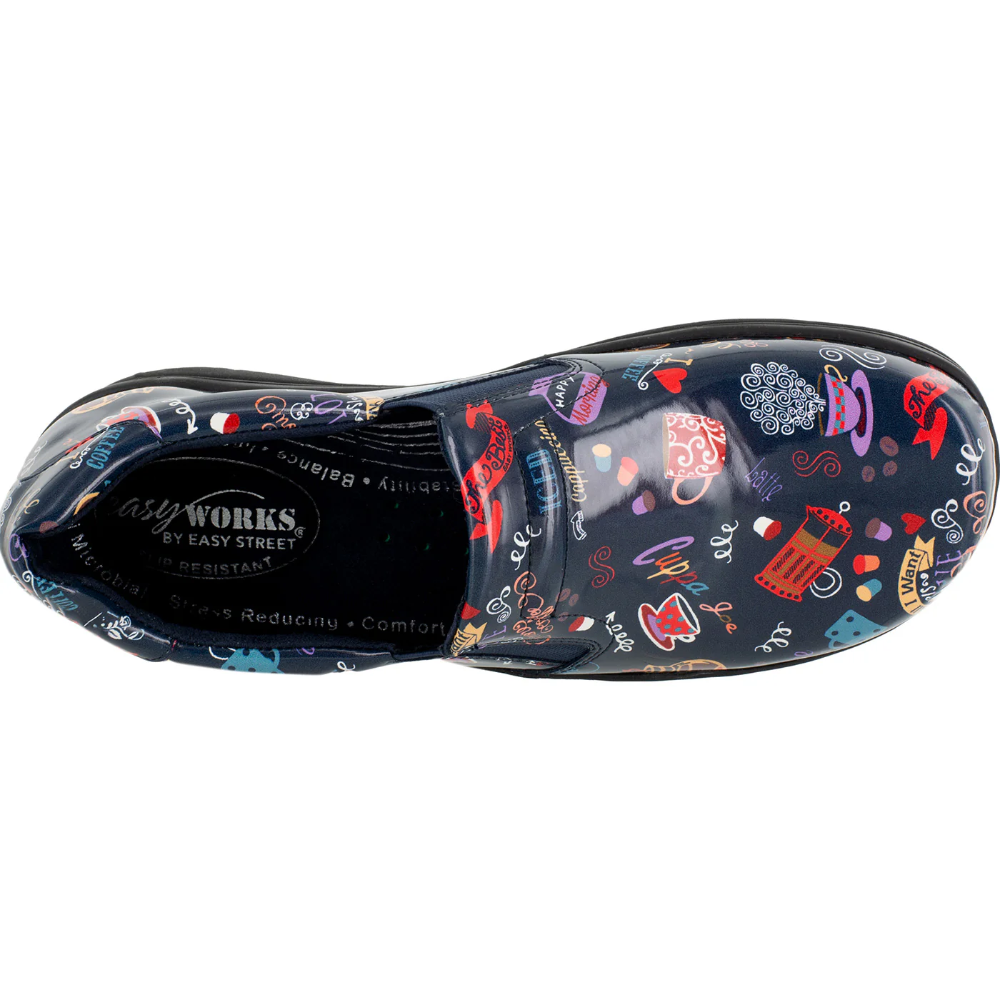 Easy WORKS by Easy Street Bind Women's Hot Coffee Patent Leather Slip-Resistant Clog - Image 7