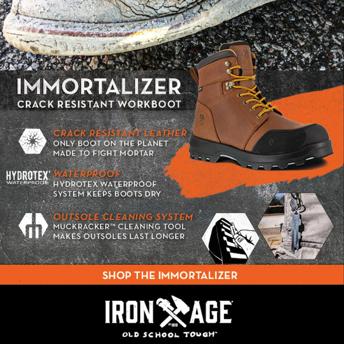 Iron Age Immortalizer Men's Composite Toe Electrical Hazard Waterproof Wellington Work Boot - Image 5