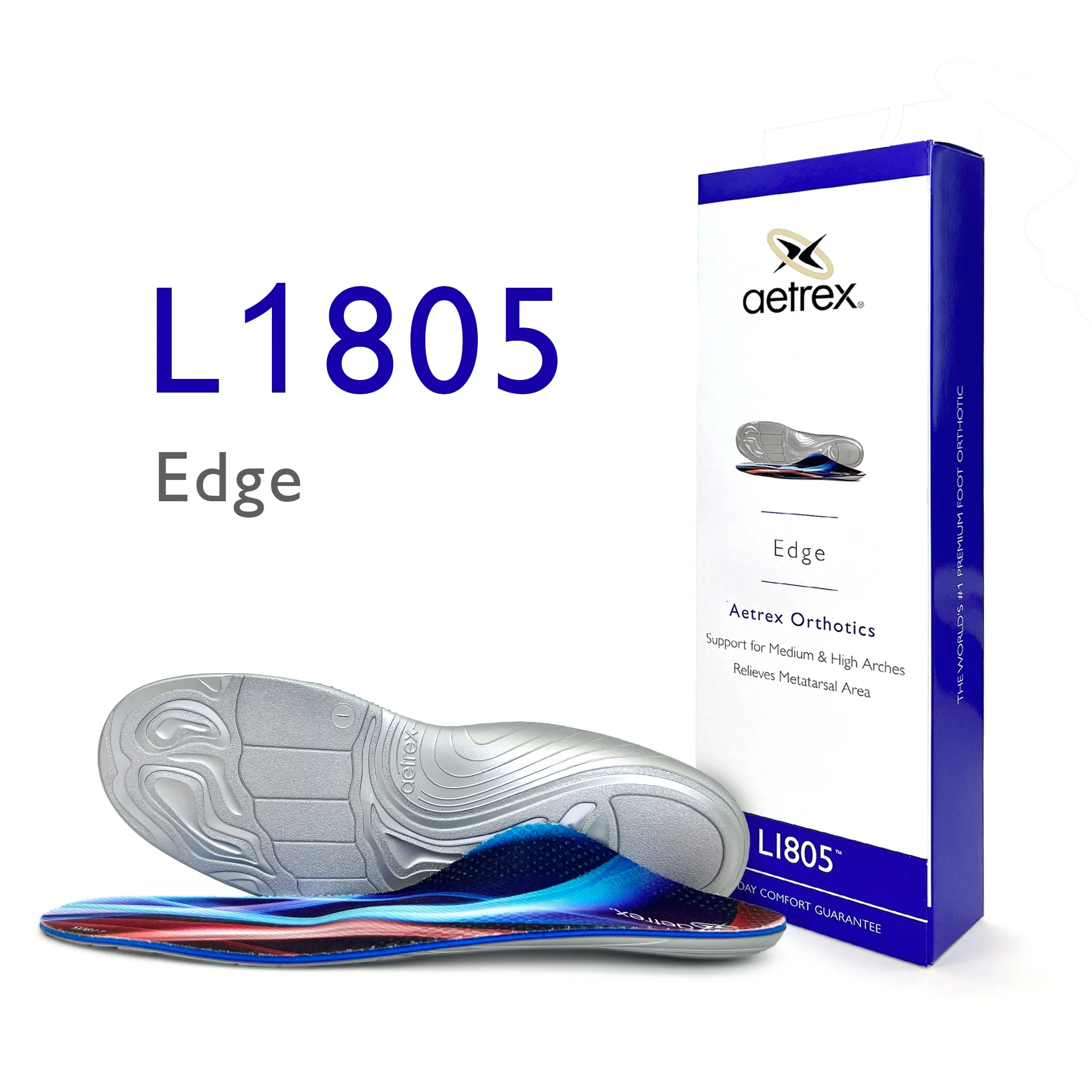 Aetrex Unisex Edge Medium/High with Metatarsal Support Orthotic