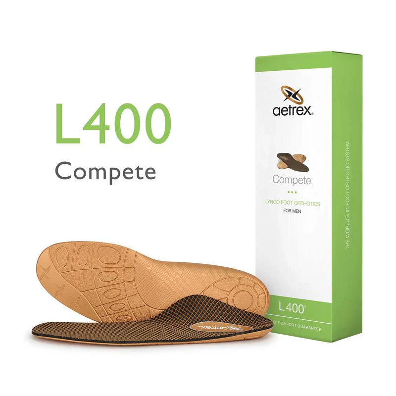 Aetrex Men's Compete Medium/High Arch Orthotic for Athletic Shoes