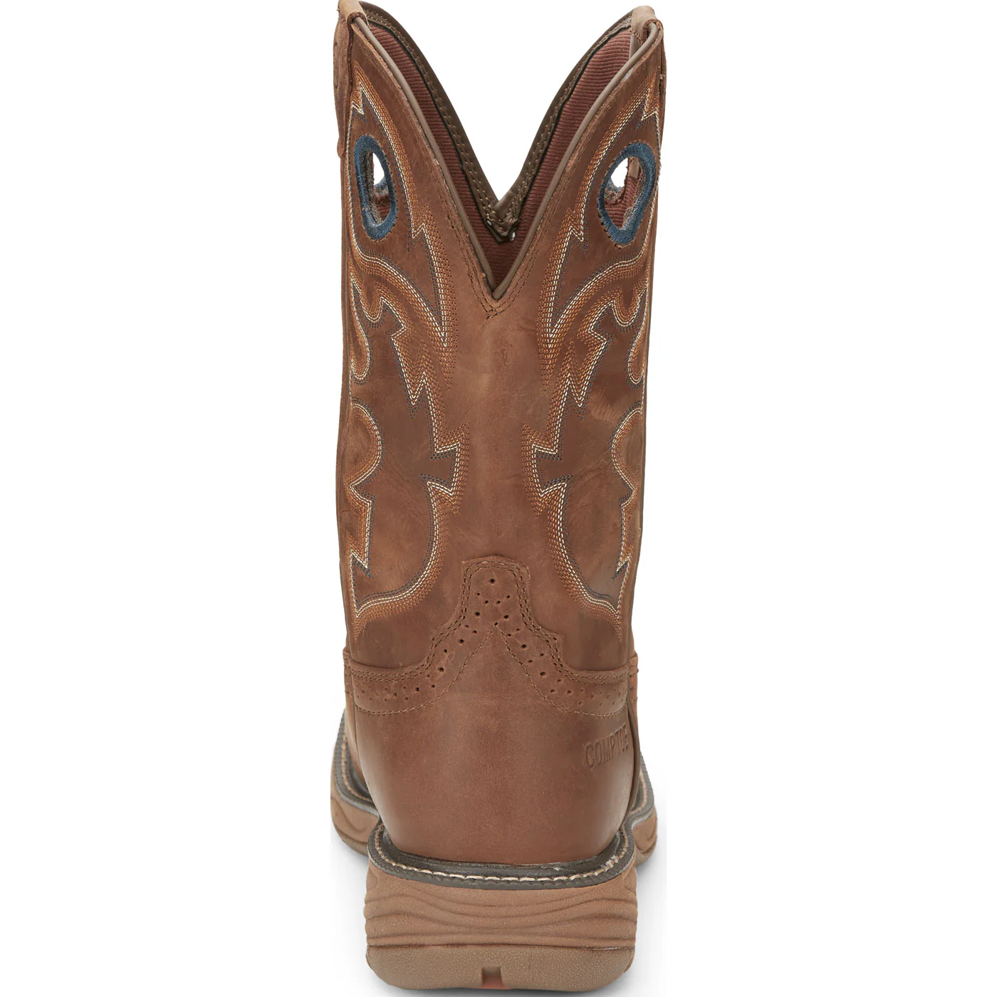 Justin Work Stampede Rush Men's Nano Composite Electrical Hazard Waterproof Pull-on Western Work Boot - Image 5