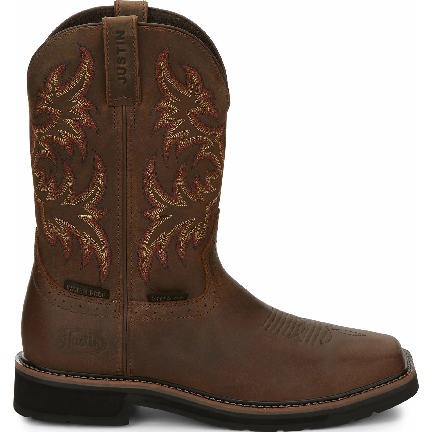 Justin Work Stampede Men's Steel Toe Waterproof Western Work Boot - Image 3