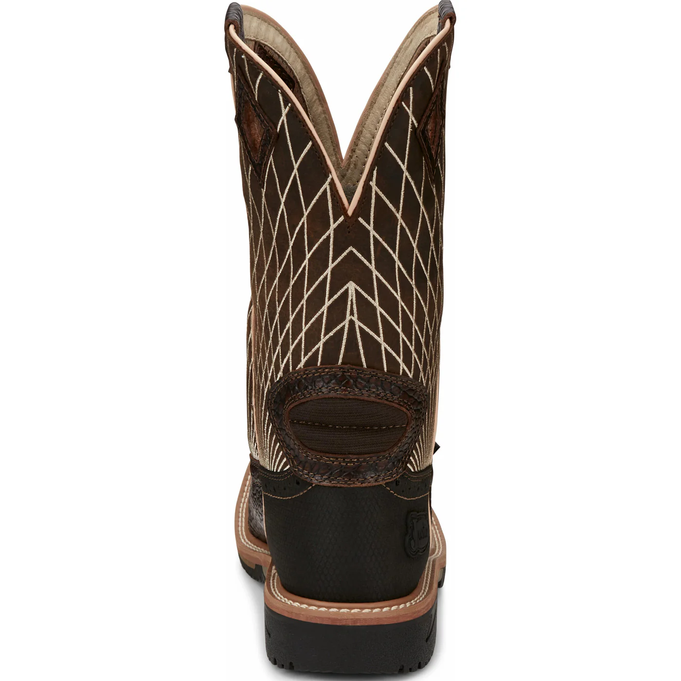 Justin Work Hybred® Derrickman Croc Print Men's Composite Toe Electrical Hazard Pull-on Western Work Boots - Image 5